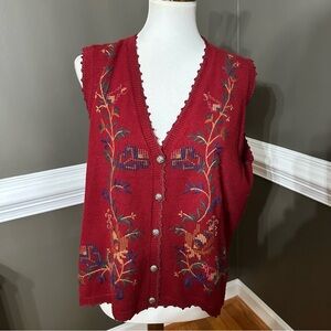 Jantzen Red V-Neck Sweater Vest